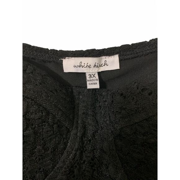 White Birch Plus Size 3X Black Lace Bodysuit - Picture 3 of 7